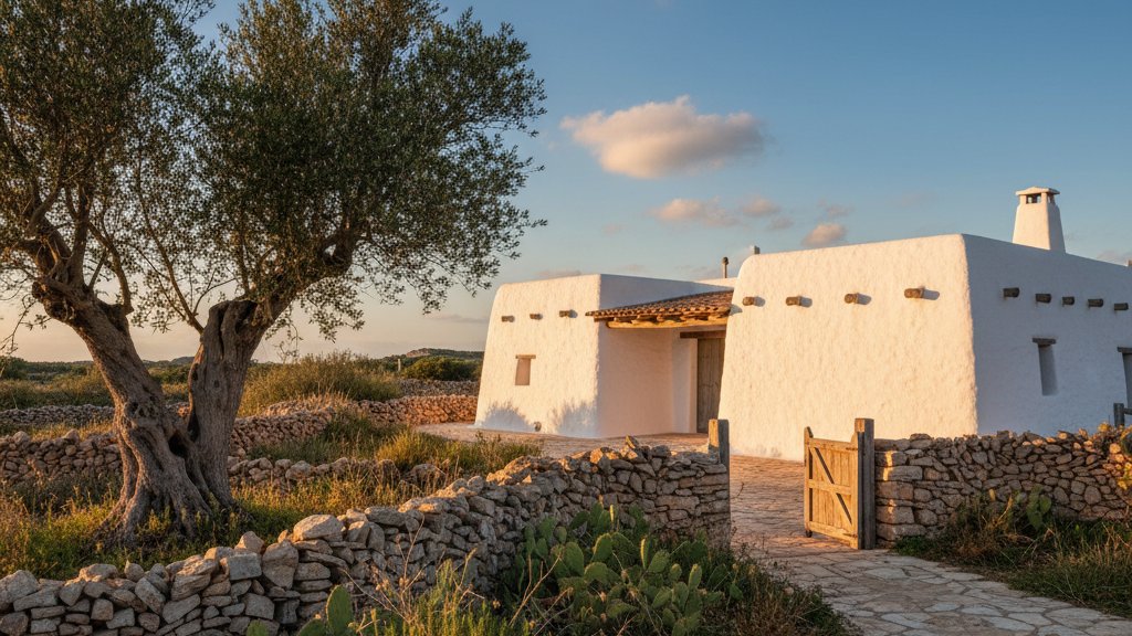 5 Razones para Elegir un B&B en Ibiza en Lugar de un Hotel 1 Finca tradicional ibicenca con paredes encaladas y olivo centenario